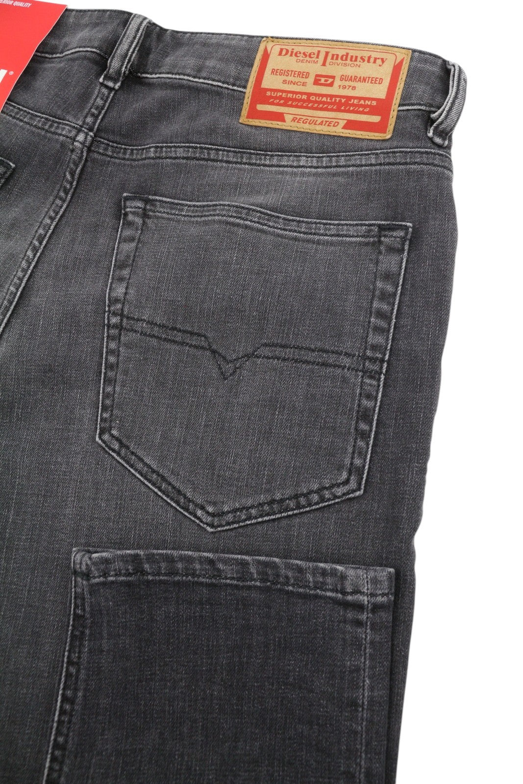 DIESEL D-Luster 09G82 Men's Jeans W32/L34 Grey Faded Whiskers Slim Fit