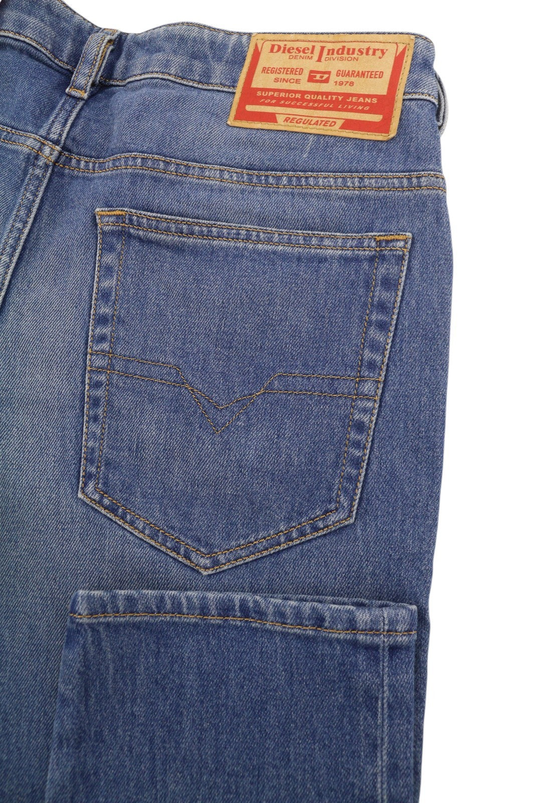 DIESEL D-Yennox 09G83 Men's Jeans W30/L32 Blue Whiskers Faded Regular Tapered