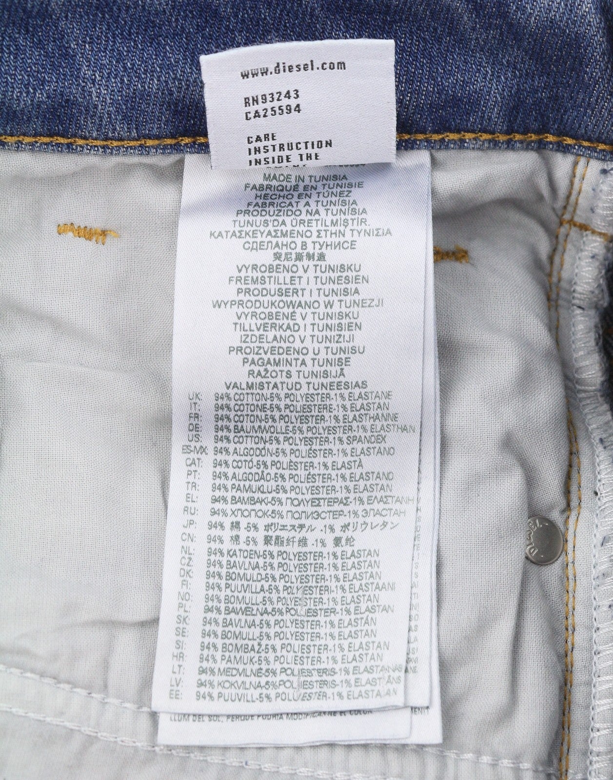 DIESEL D-Yennox 09G83 Men's Jeans W30/L32 Blue Whiskers Faded Regular Tapered