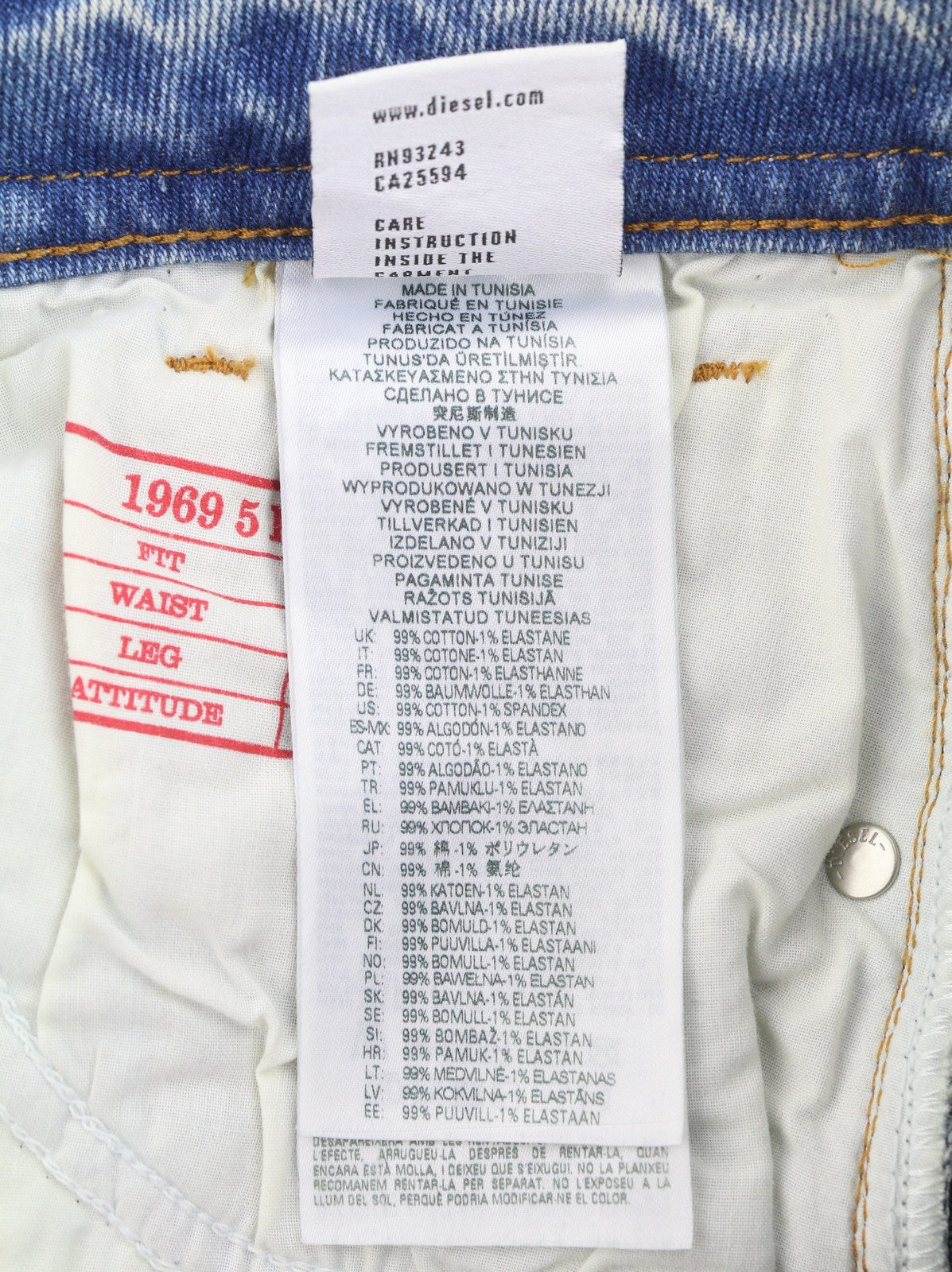 DIESEL 1969 D-Ebbey 09E86 Women's Jeans W30/L32 Blue Faded Low Waist Bootcut