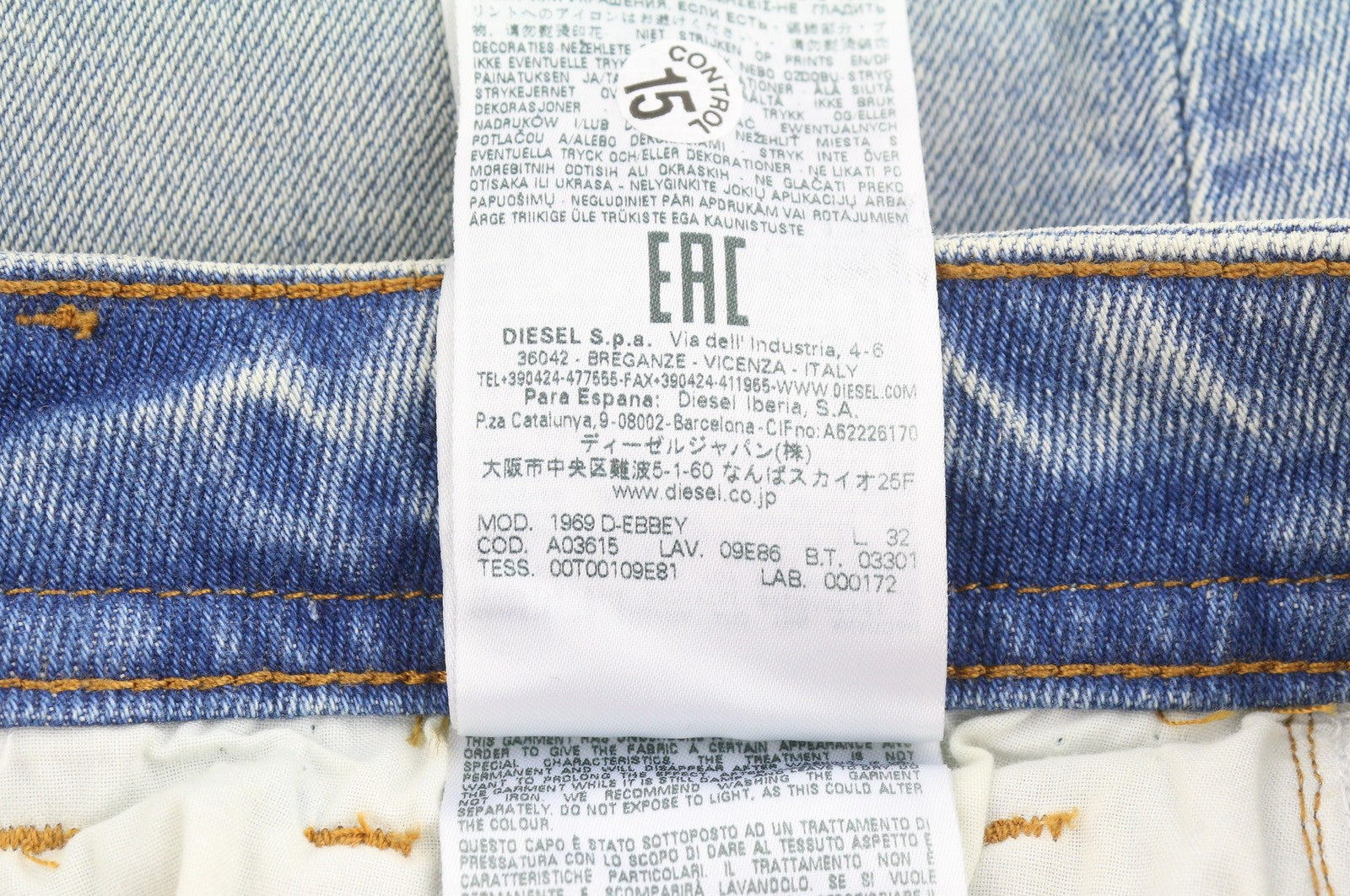 DIESEL 1969 D-Ebbey 09E86 Women's Jeans W30/L32 Blue Faded Low Waist Bootcut