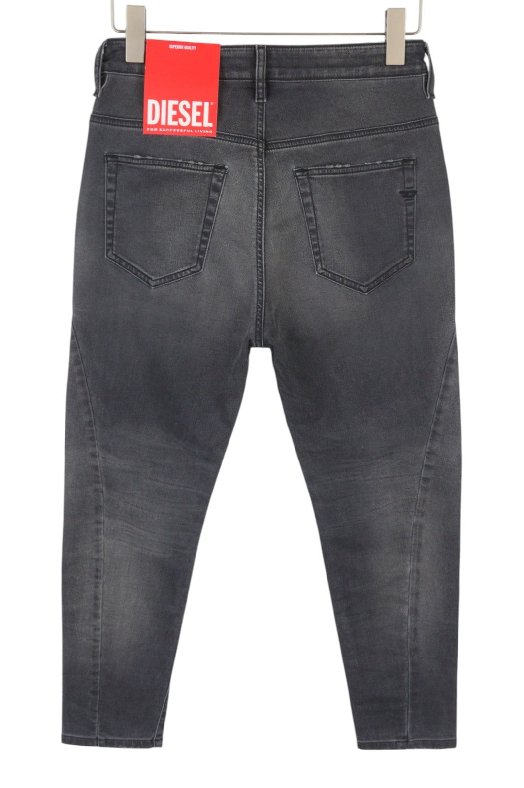 DIESEL D-Fayza-B Jogg 068FP Women's Jeans W25 Grey Faded Distress Cropped Denim