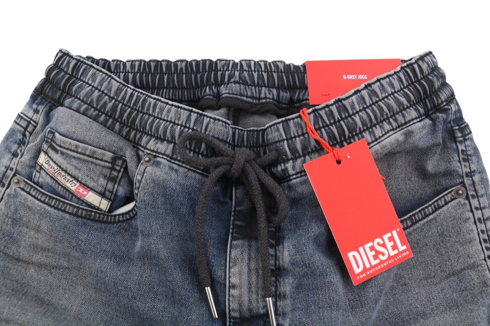 DIESEL D-Ursy Jogg 068EZ Women's Jeans W26 Blue Whiskers Faded Cargo Denim