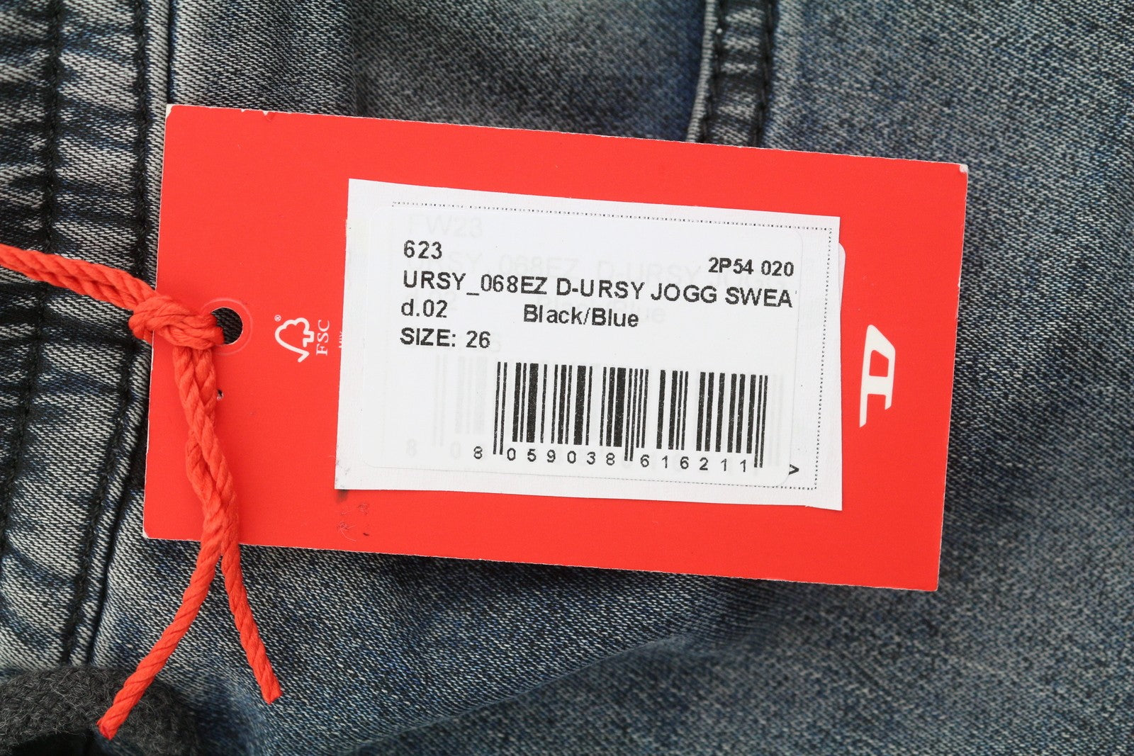 DIESEL D-Ursy Jogg 068EZ Women's Jeans W26 Blue Whiskers Faded Cargo Denim