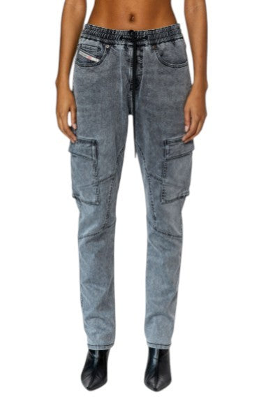 DIESEL D-Ursy Jogg 068DW Women's Jeans W29 Grey Whiskers Faded Cargo Denim