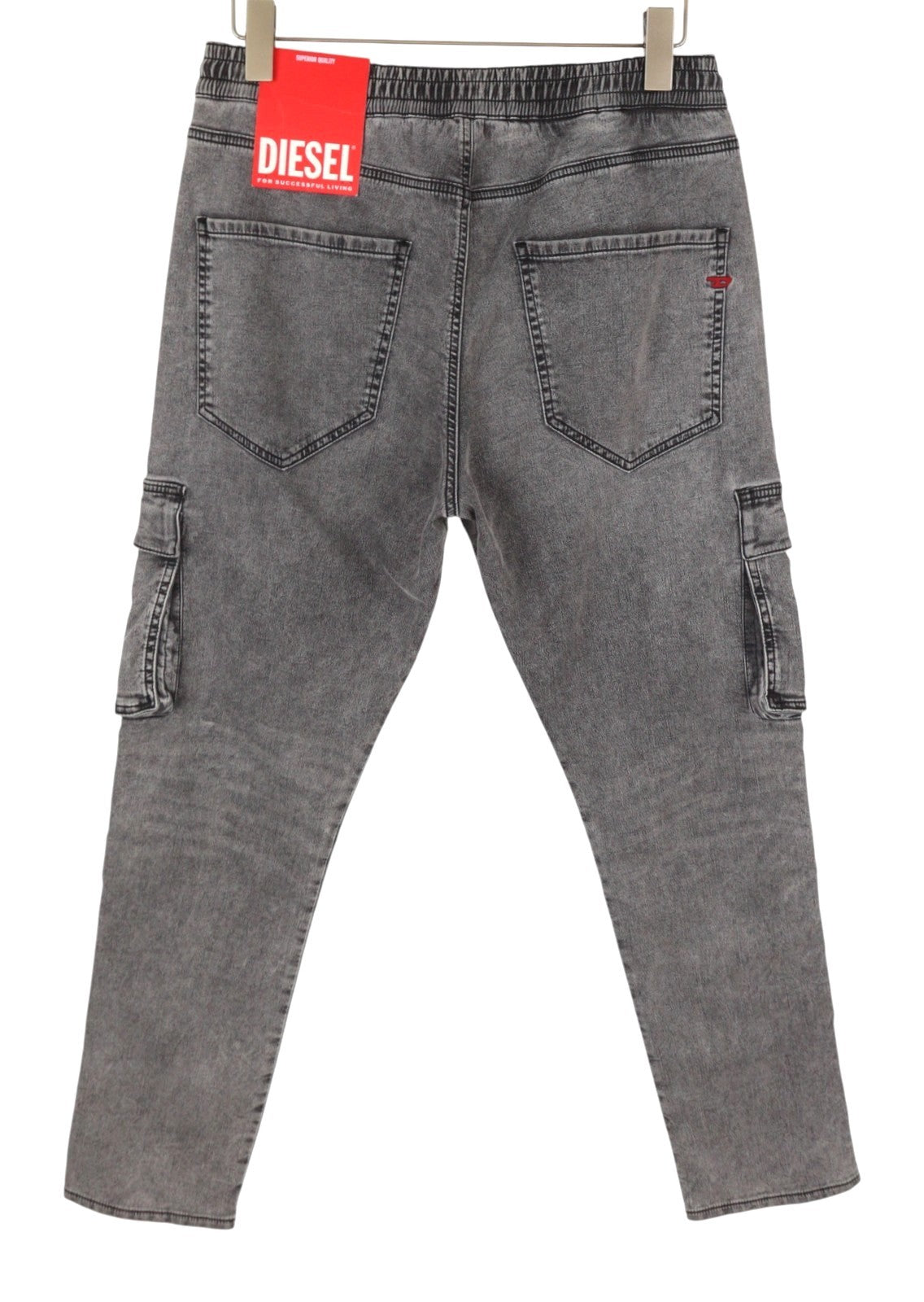 DIESEL D-Ursy Jogg 068DW Women's Jeans W29 Grey Whiskers Faded Cargo Denim