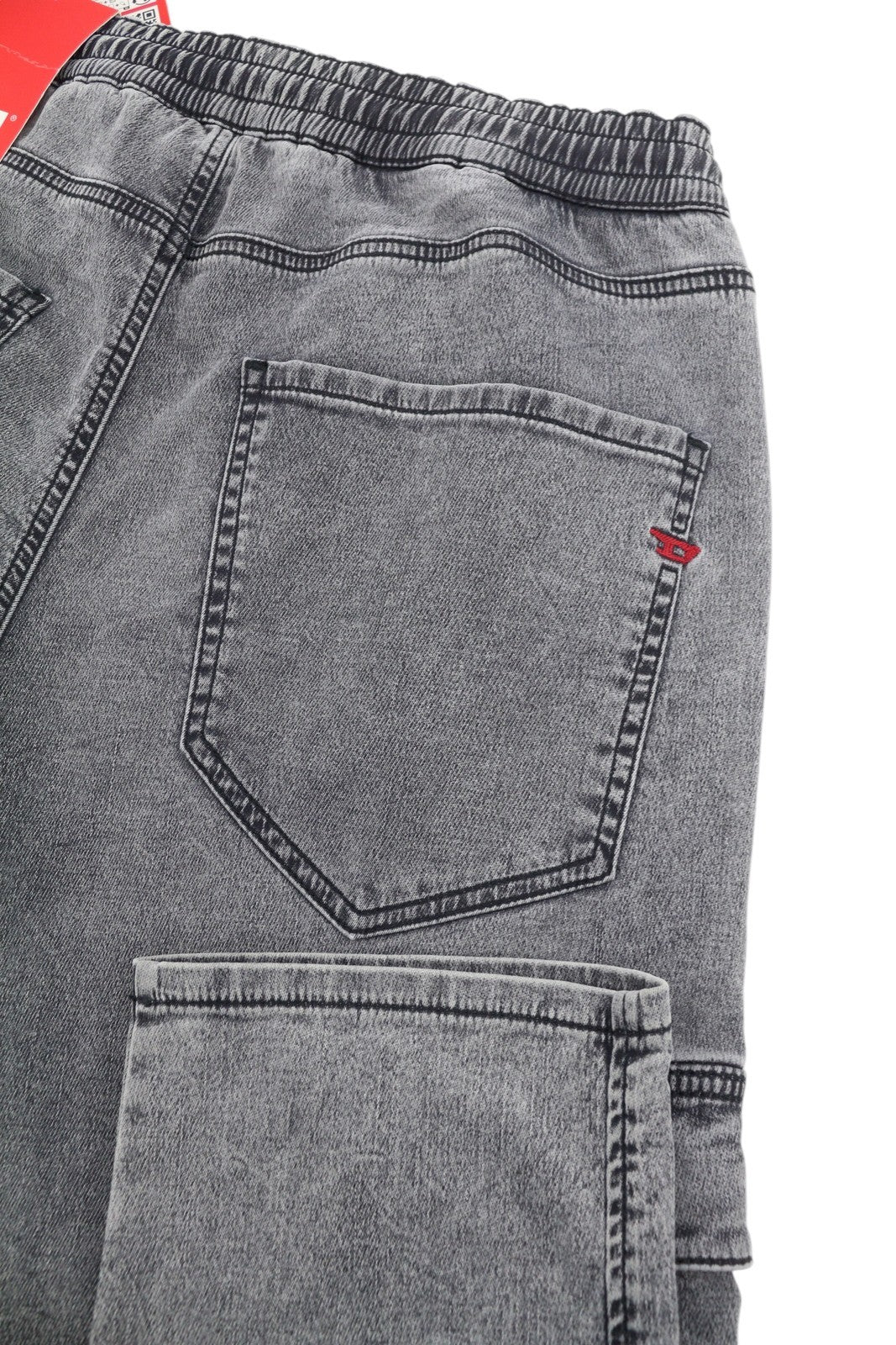 DIESEL D-Ursy Jogg 068DW Women's Jeans W29 Grey Whiskers Faded Cargo Denim