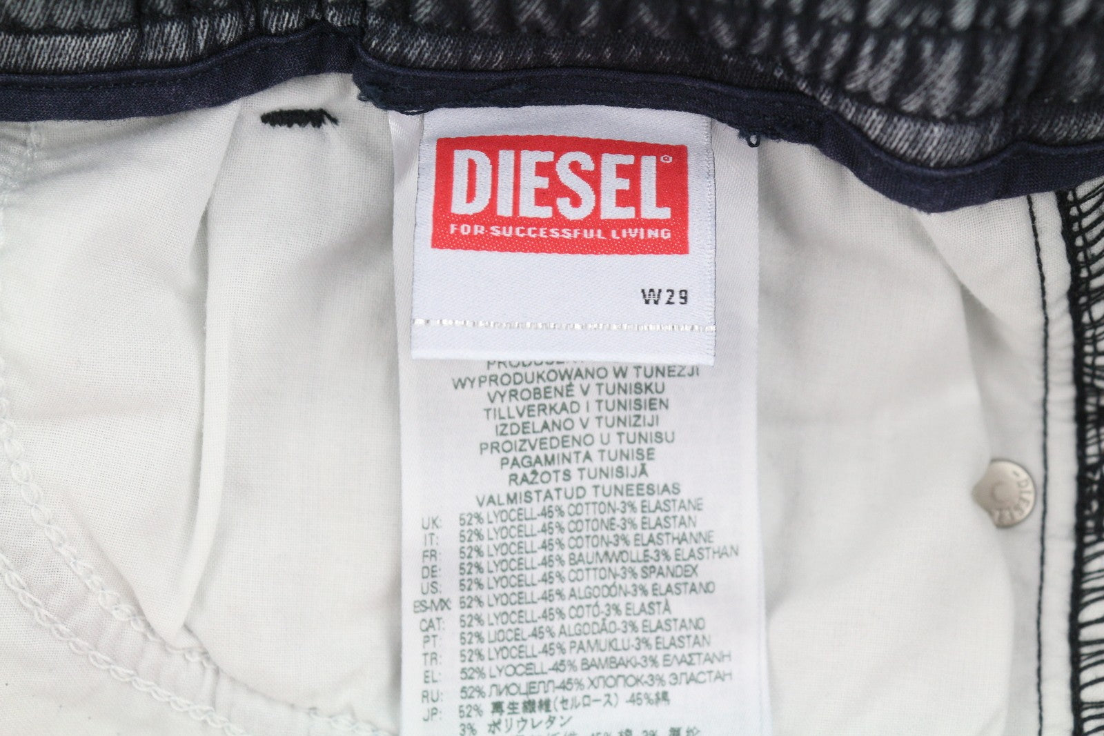 DIESEL D-Ursy Jogg 068DW Women's Jeans W29 Grey Whiskers Faded Cargo Denim