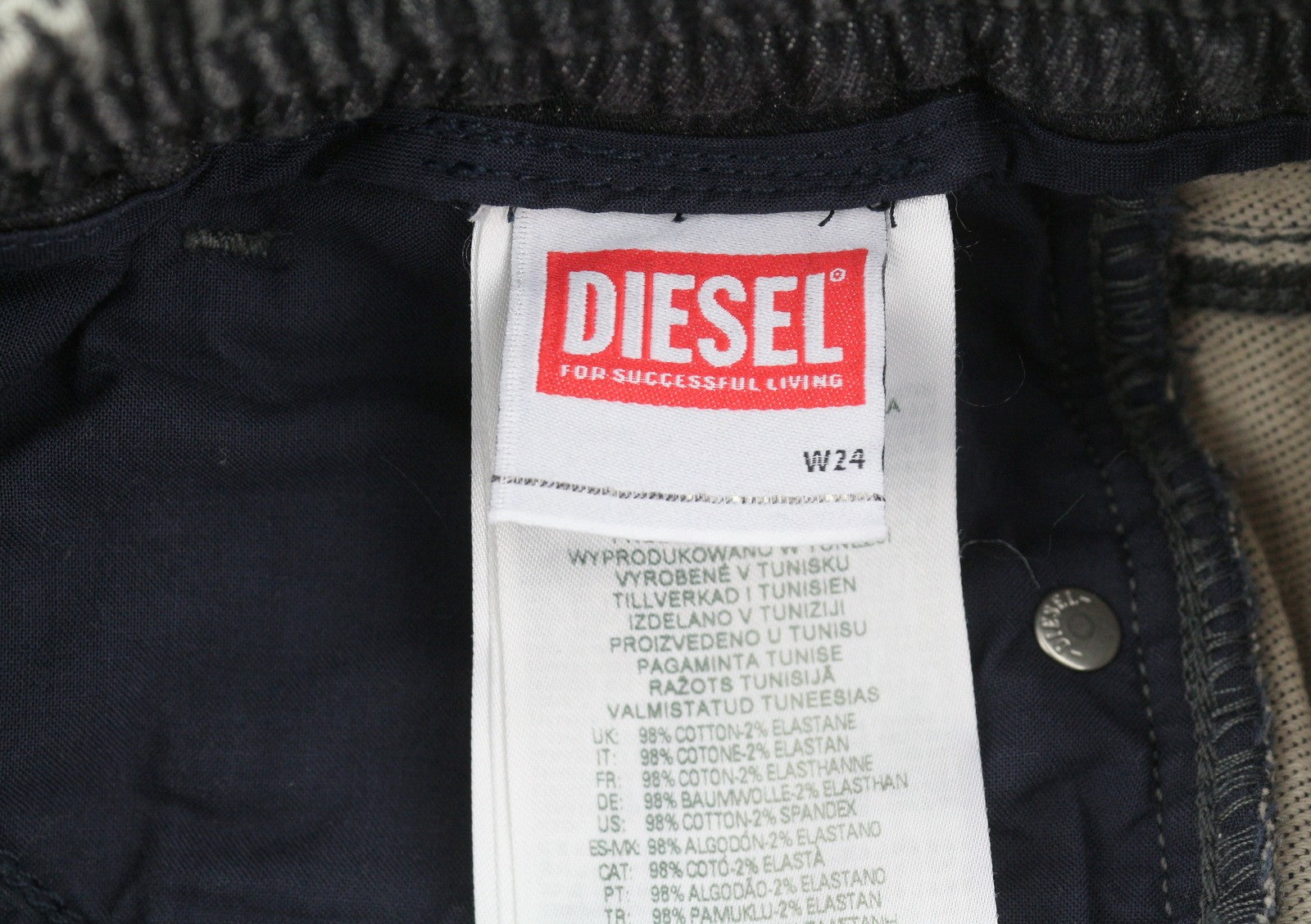 DIESEL D-Ursy-Ne 069ZF Women's Jeans W24 Dark Grey Faded Cargo Denim