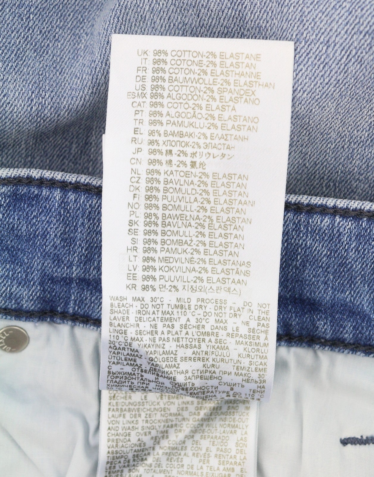 DIESEL 2019 D-Strukt 0GRDI Men's Jeans W31/L34 Blue Whiskers Faded Slim Fit
