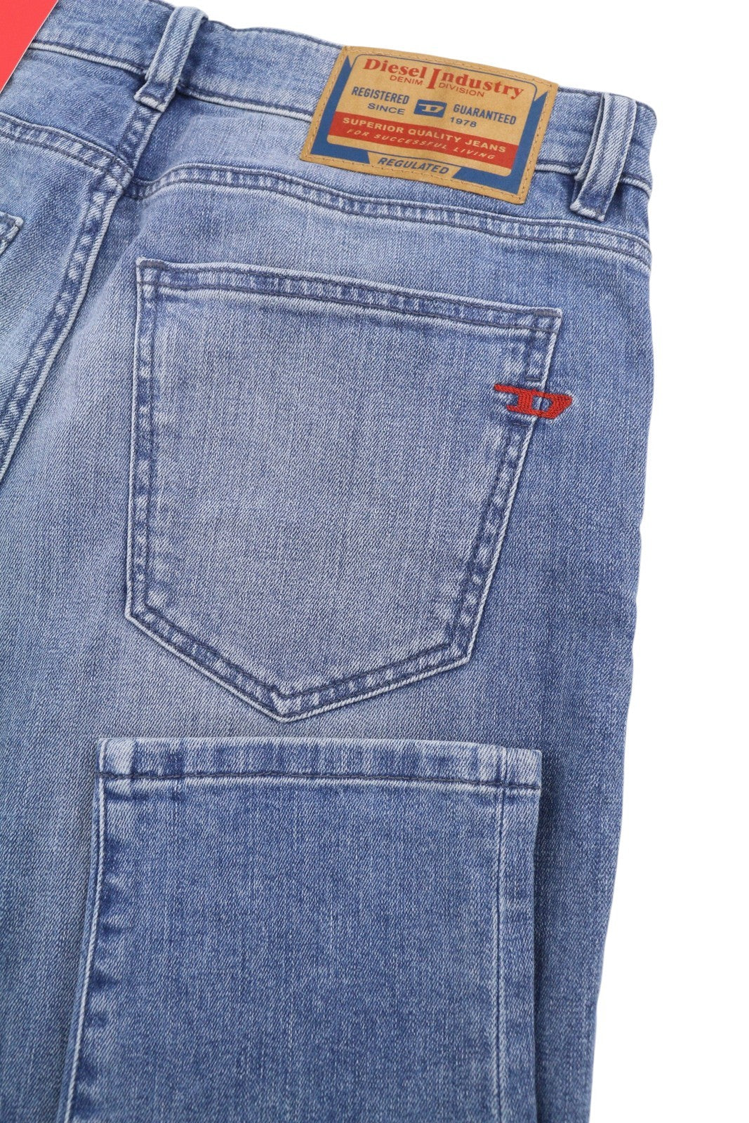 DIESEL 2019 D-Strukt 0GRDI Men's Jeans W31/L34 Blue Whiskers Faded Slim Fit