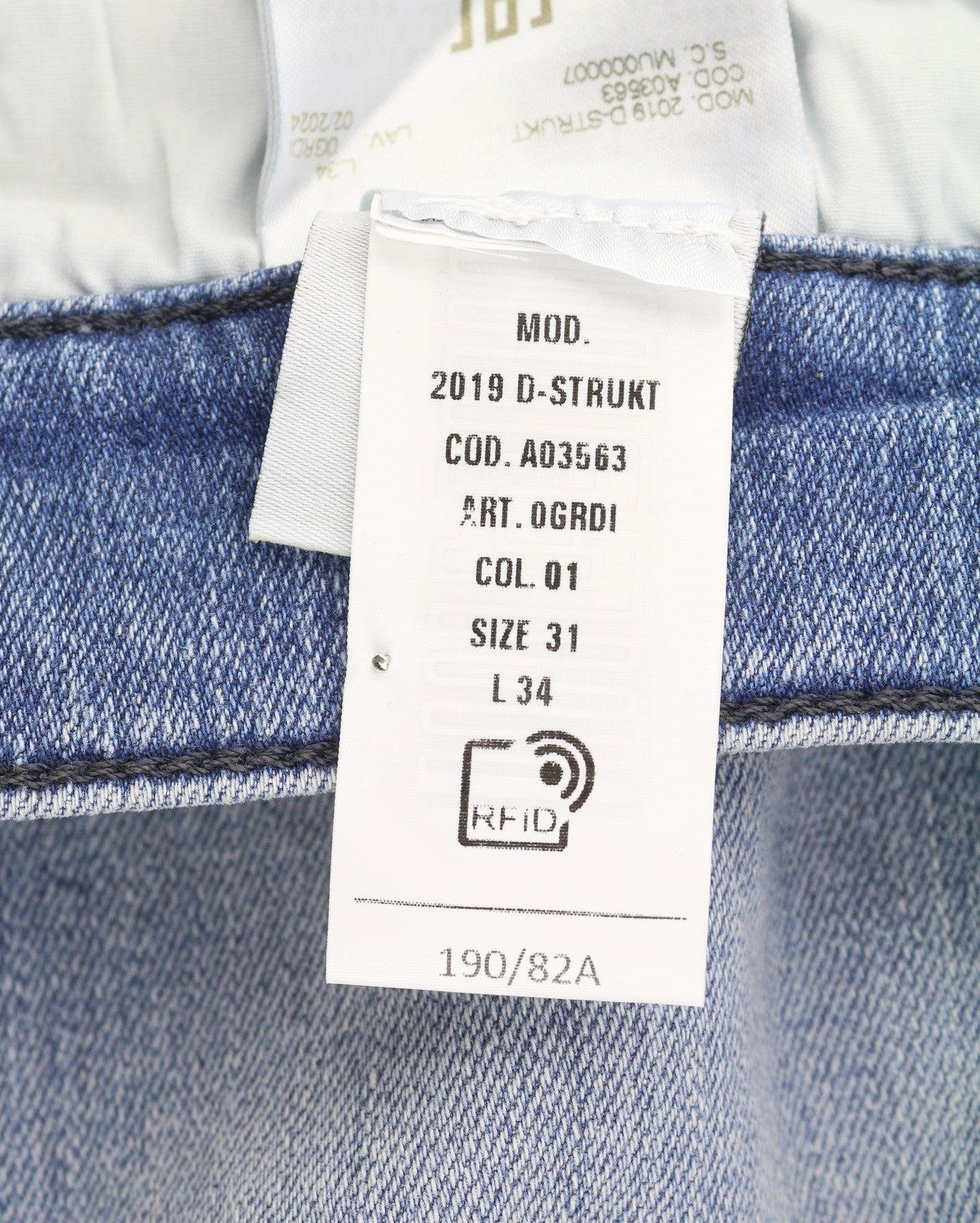 DIESEL 2019 D-Strukt 0GRDI Men's Jeans W31/L34 Blue Whiskers Faded Slim Fit