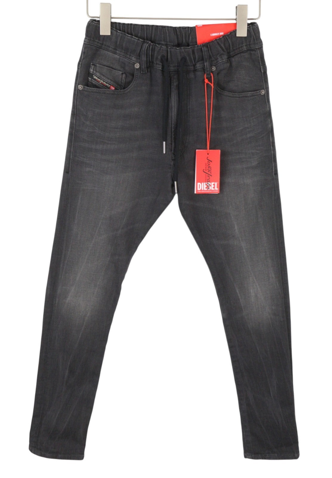 DIESEL E-Krooley Jogg 068FS Men's Jeans W28 Black Whiskers Faded Slim
