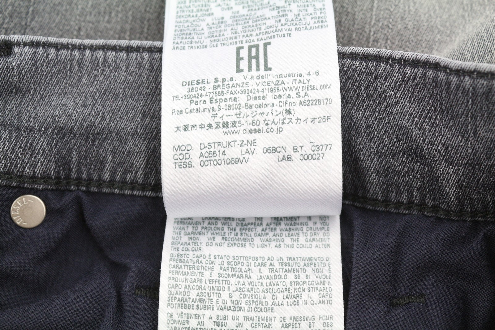 DIESEL D-Strukt Jogg 068CN Men's Jeans W30 Blue Faded Distress Zip Fly Skinny