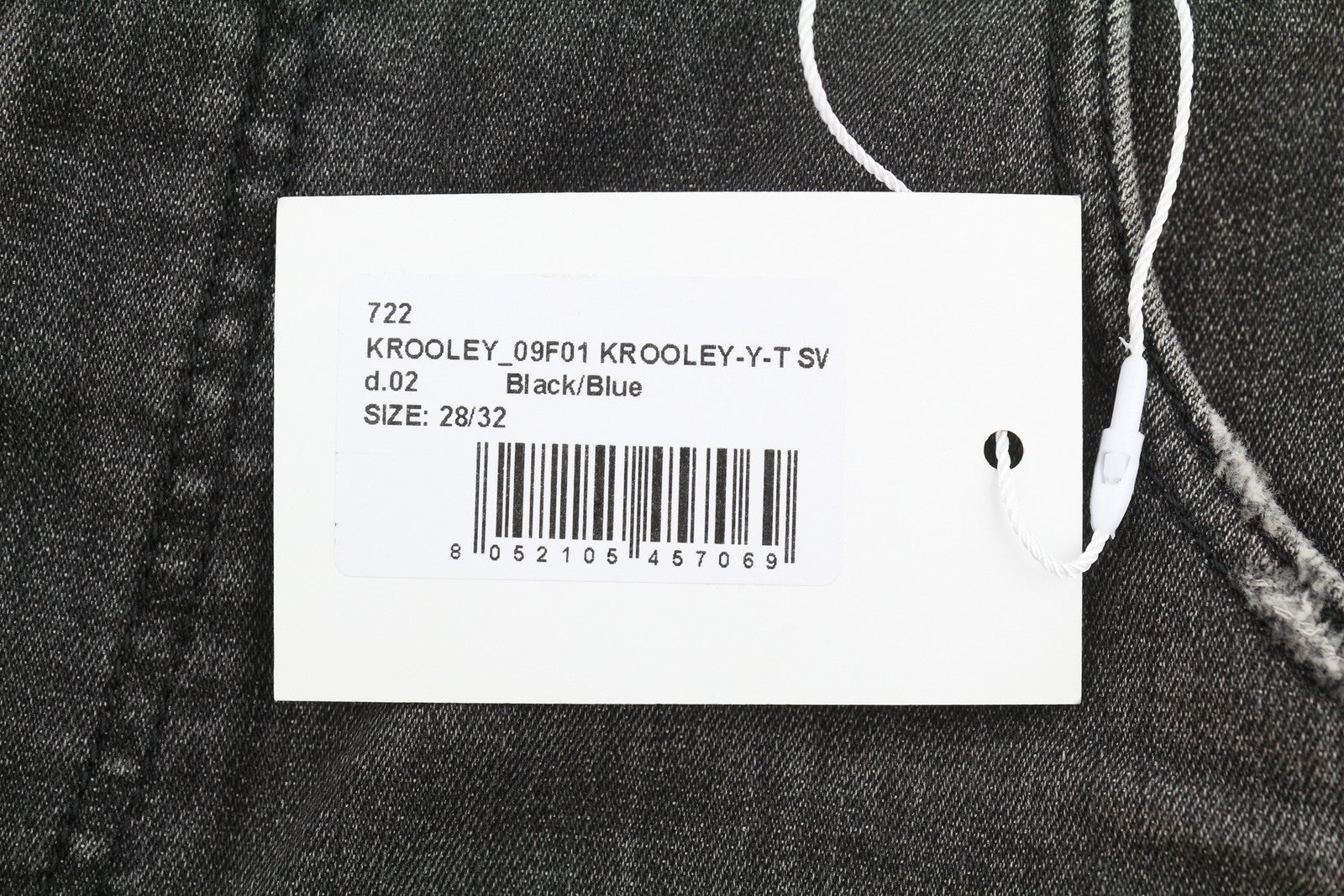 DIESEL Krooley Jogg 09F01 Men's Jeans W28/L32 Black Whiskers Faded Slim Fit