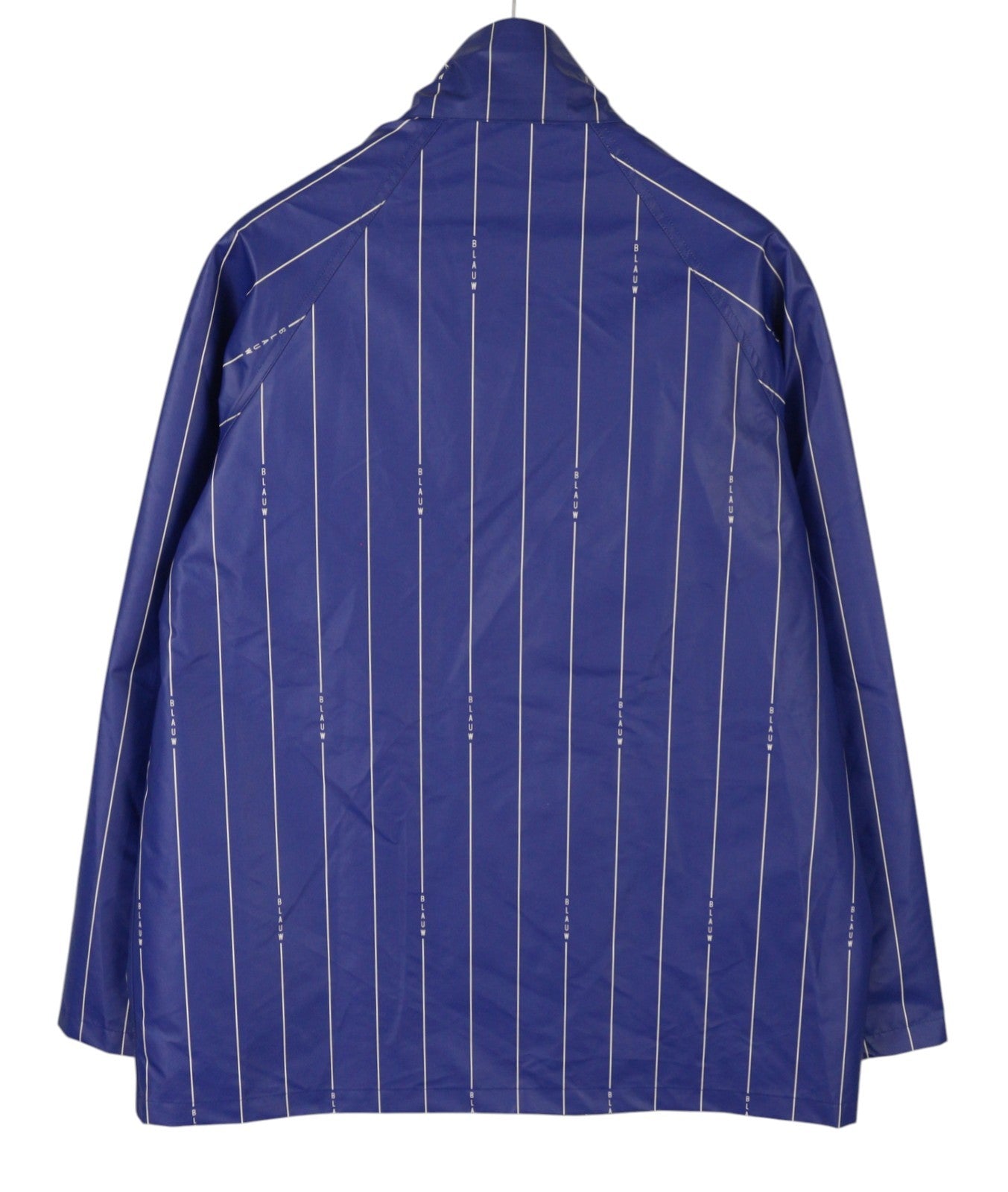 SCOTCH & SODA Men's Jacket L Blue Pinstriped Water Repellent Full Zip Raincoat