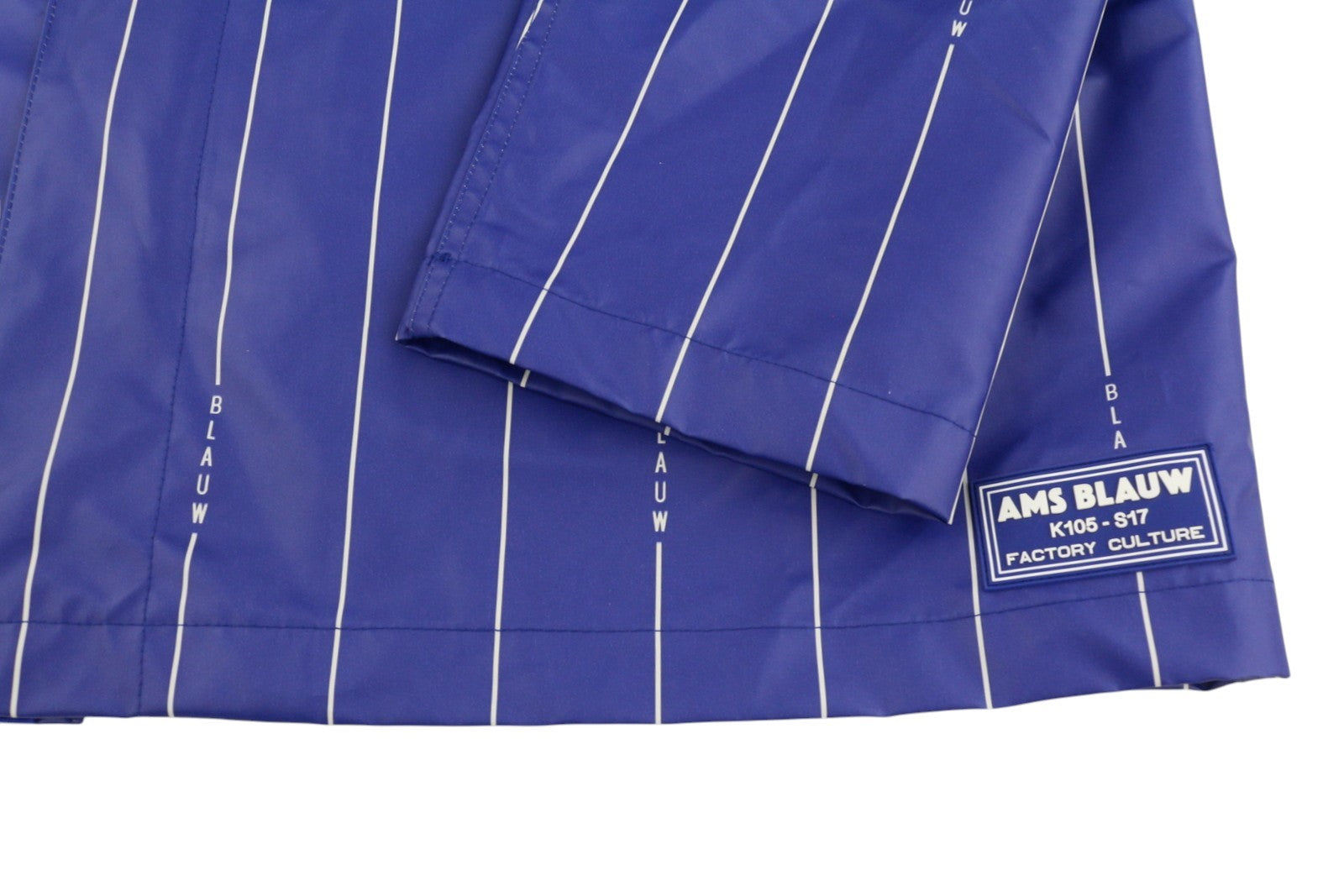SCOTCH & SODA Men's Jacket L Blue Pinstriped Water Repellent Full Zip Raincoat