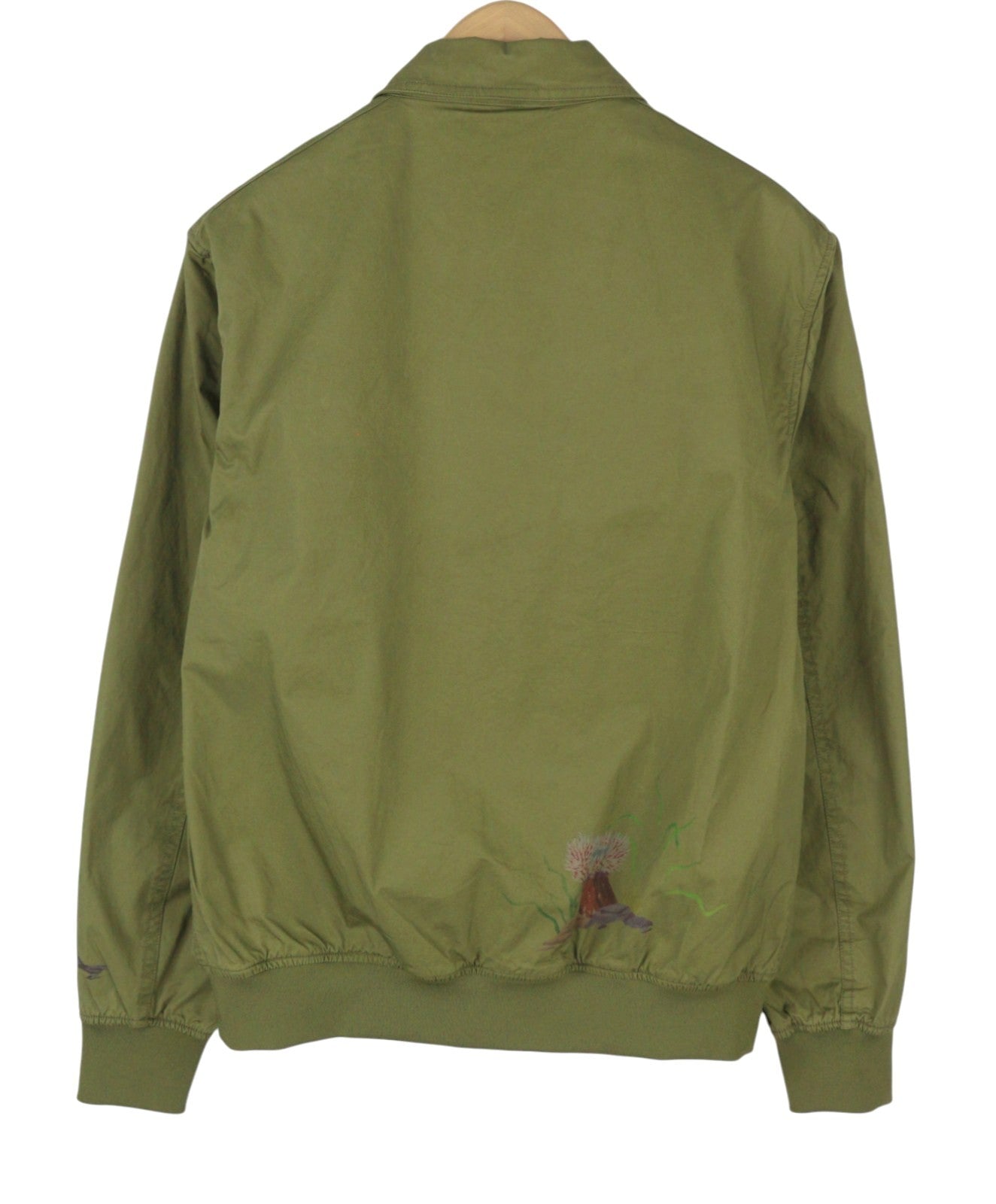 SCOTCH & SODA Men's Jacket M Khaki Green Patterned Spread Full Zip Lightweight