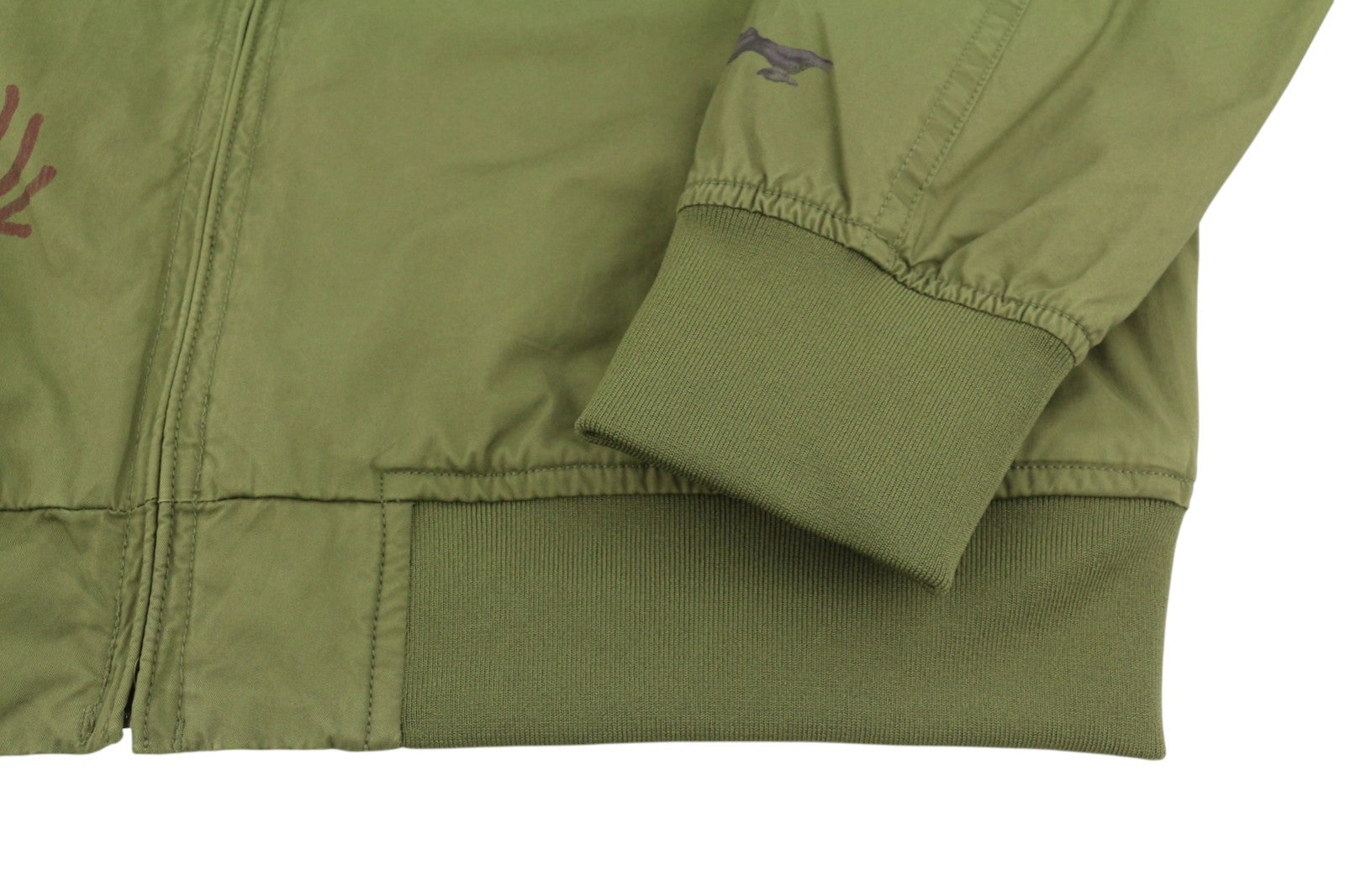 SCOTCH & SODA Men's Jacket M Khaki Green Patterned Spread Full Zip Lightweight