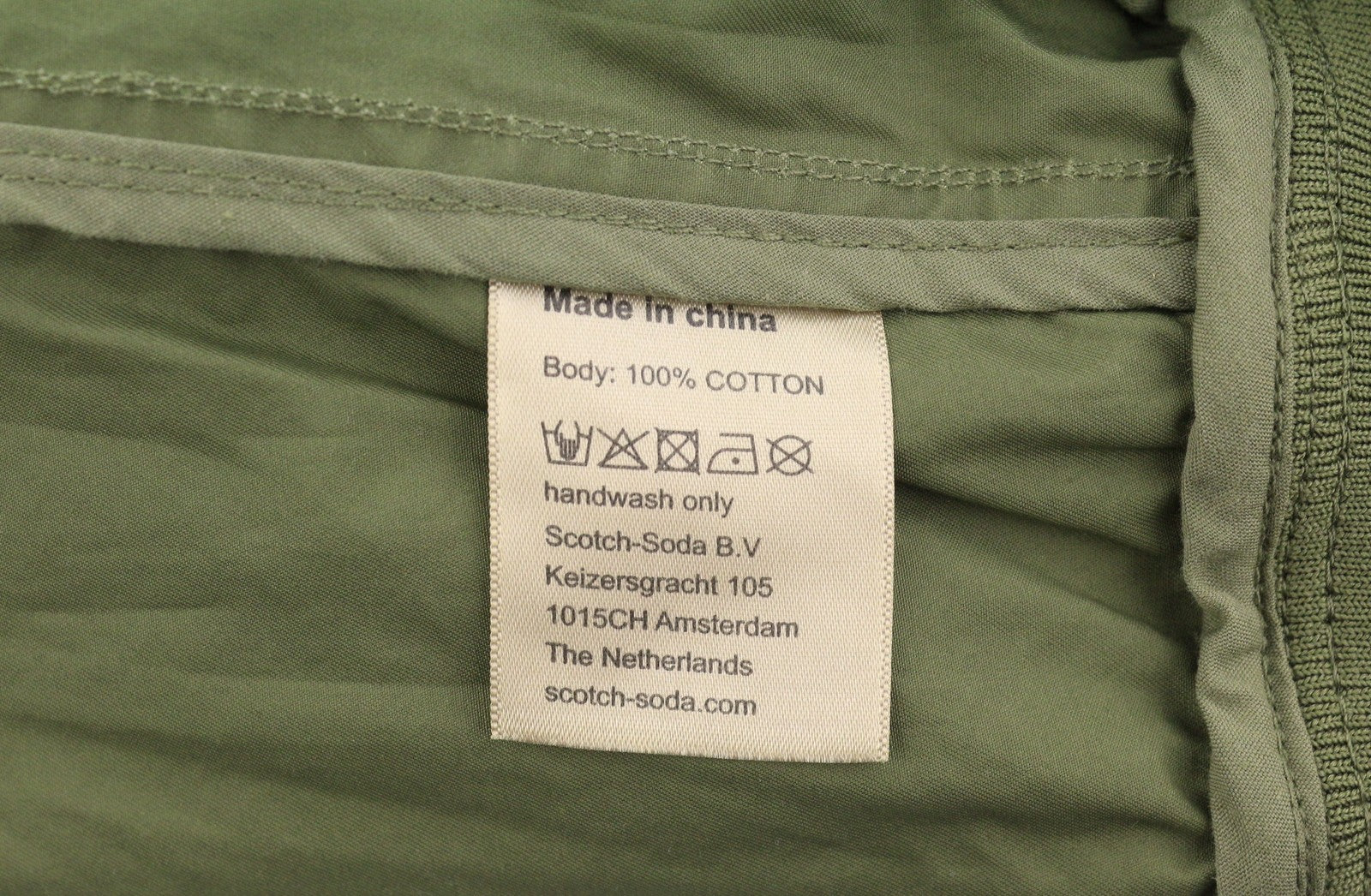 SCOTCH & SODA Men's Jacket M Khaki Green Patterned Spread Full Zip Lightweight