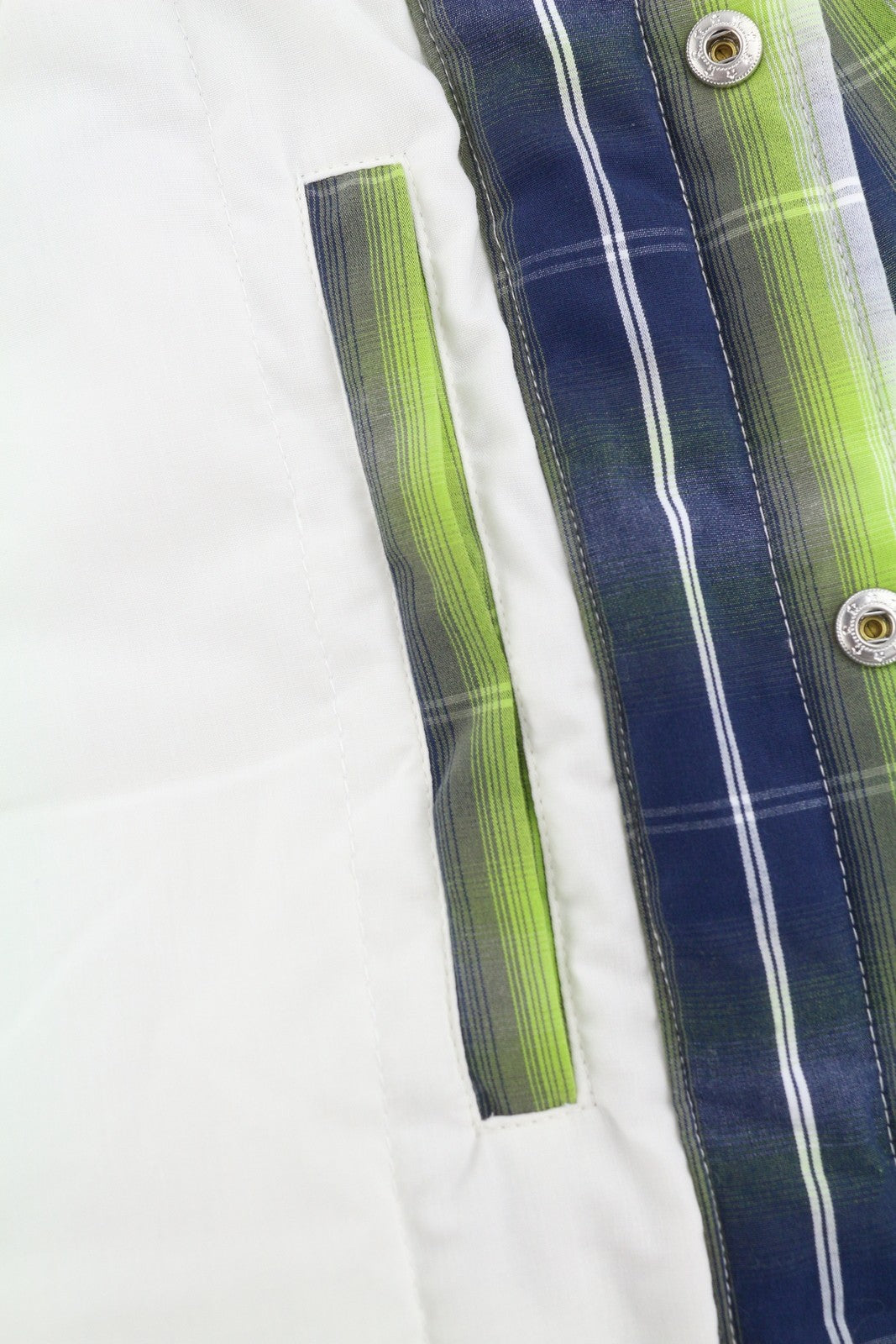 SCOTCH & SODA Men's Jacket M Green Plaid Print Padded Snap Buttons Lightweight