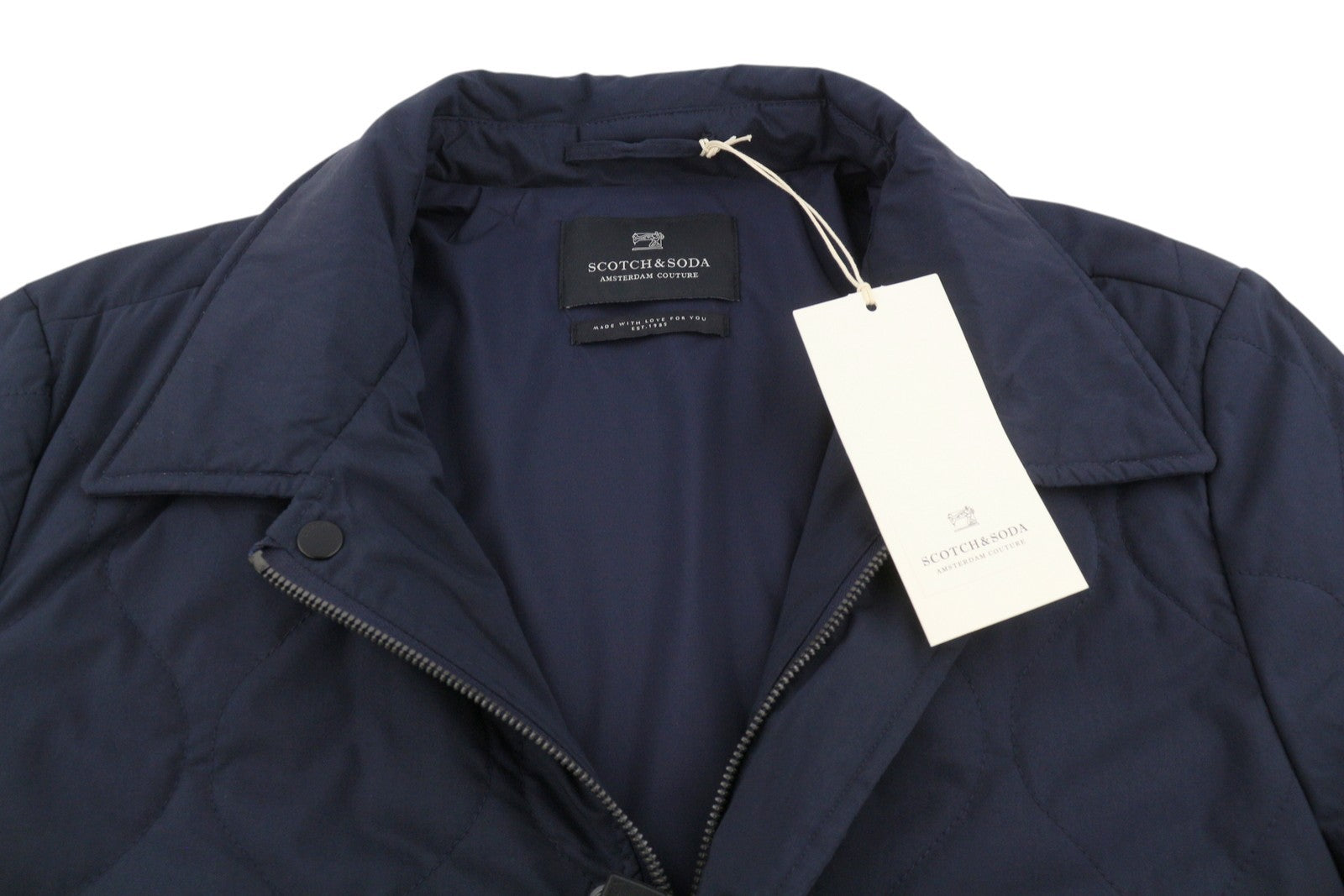 SCOTCH & SODA Men's Jacket M Dark Blue Quilted Slightly Padded Lightweight
