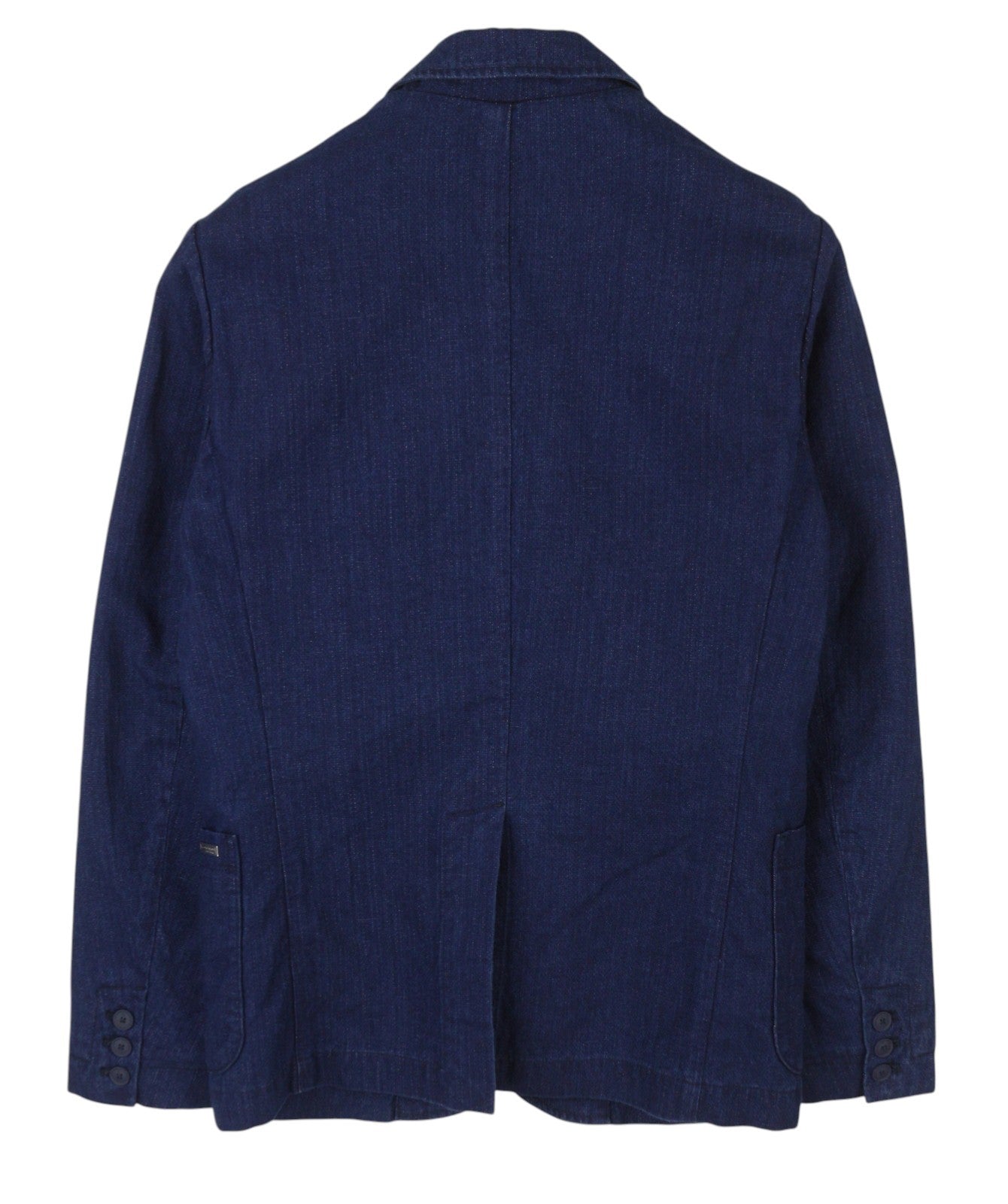 SCOTCH & SODA Men's Blazer S Dark Blue Denim Look Notch Lapel Single-Breasted