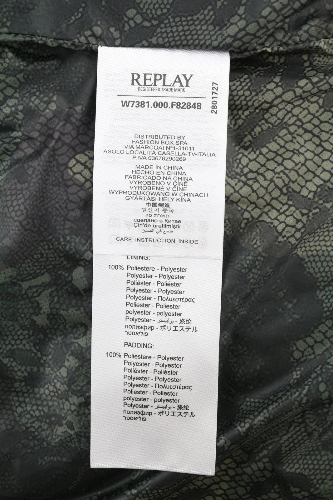 REPLAY Women's Jacket M Black Padded Quilted Drawstring Waist Parka