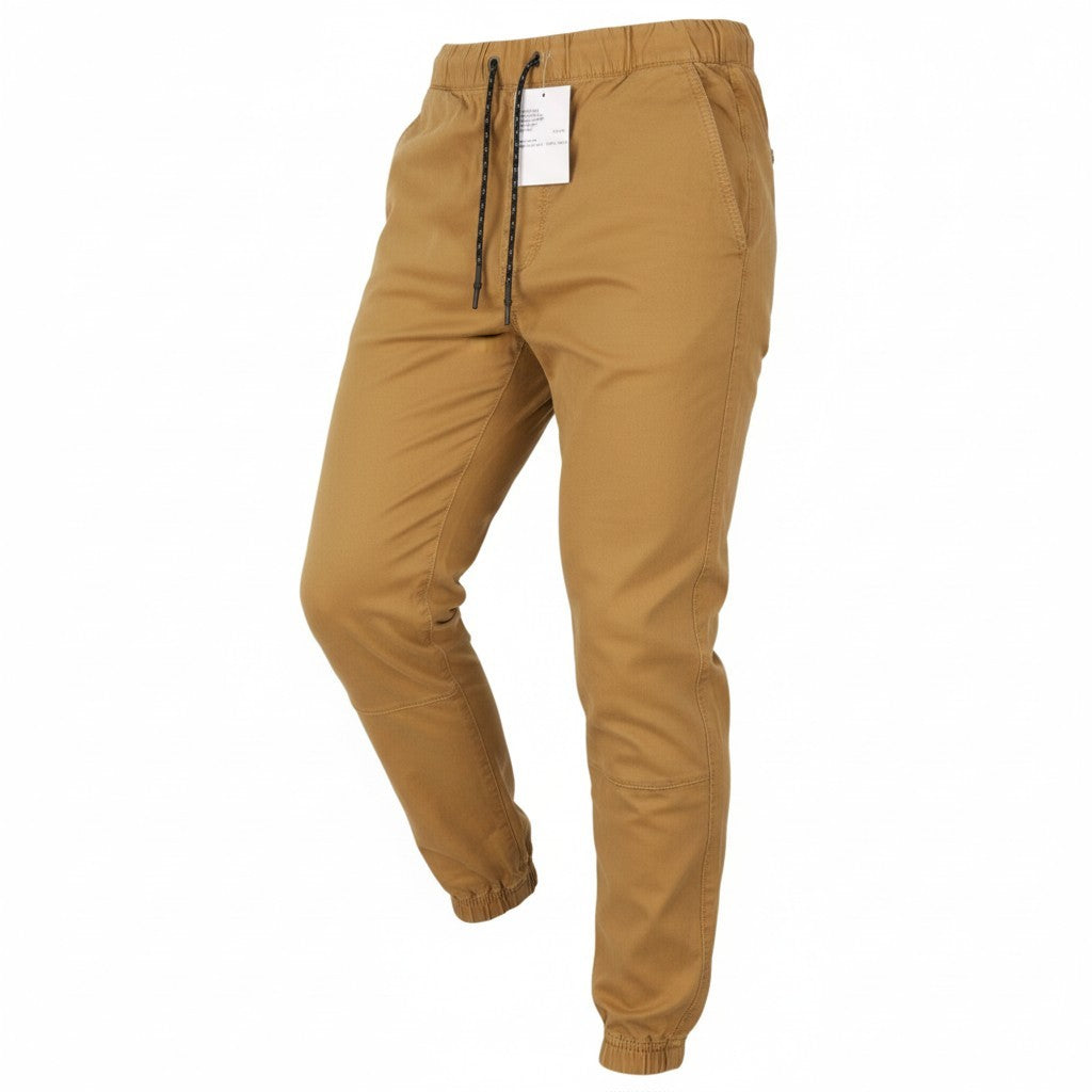 AMERICAN EAGLE OUTFITTERS Twill Jogger Men's Trousers L Brown Flex Stretch