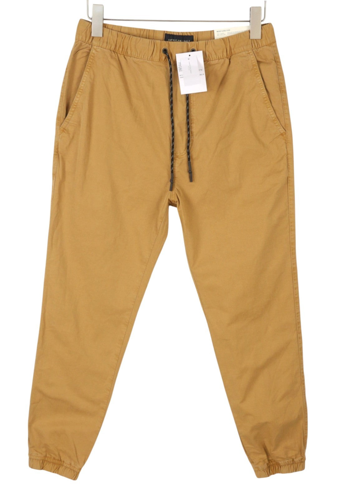 AMERICAN EAGLE OUTFITTERS Twill Jogger Men's Trousers L Brown Flex Stretch