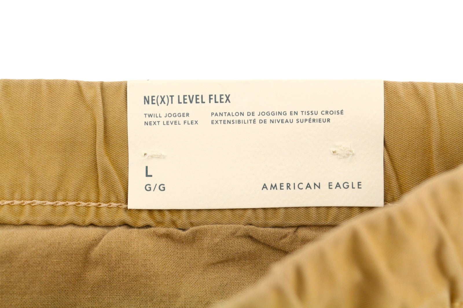 AMERICAN EAGLE OUTFITTERS Twill Jogger Men's Trousers L Brown Flex Stretch