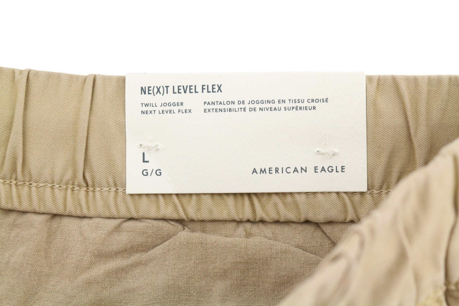 AMERICAN EAGLE OUTFITTERS Twill Jogger Men's Trousers L Beige Next Level Flex