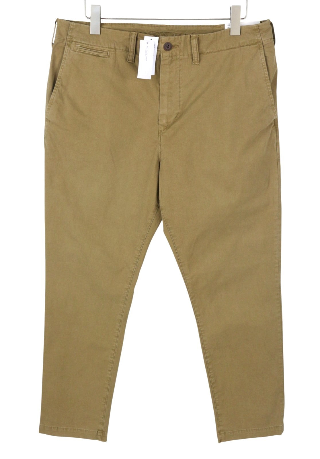 AMERICAN EAGLE OUTFITTERS Flex Slim Men's Trousers W36/L30 Brown Zip Cropped