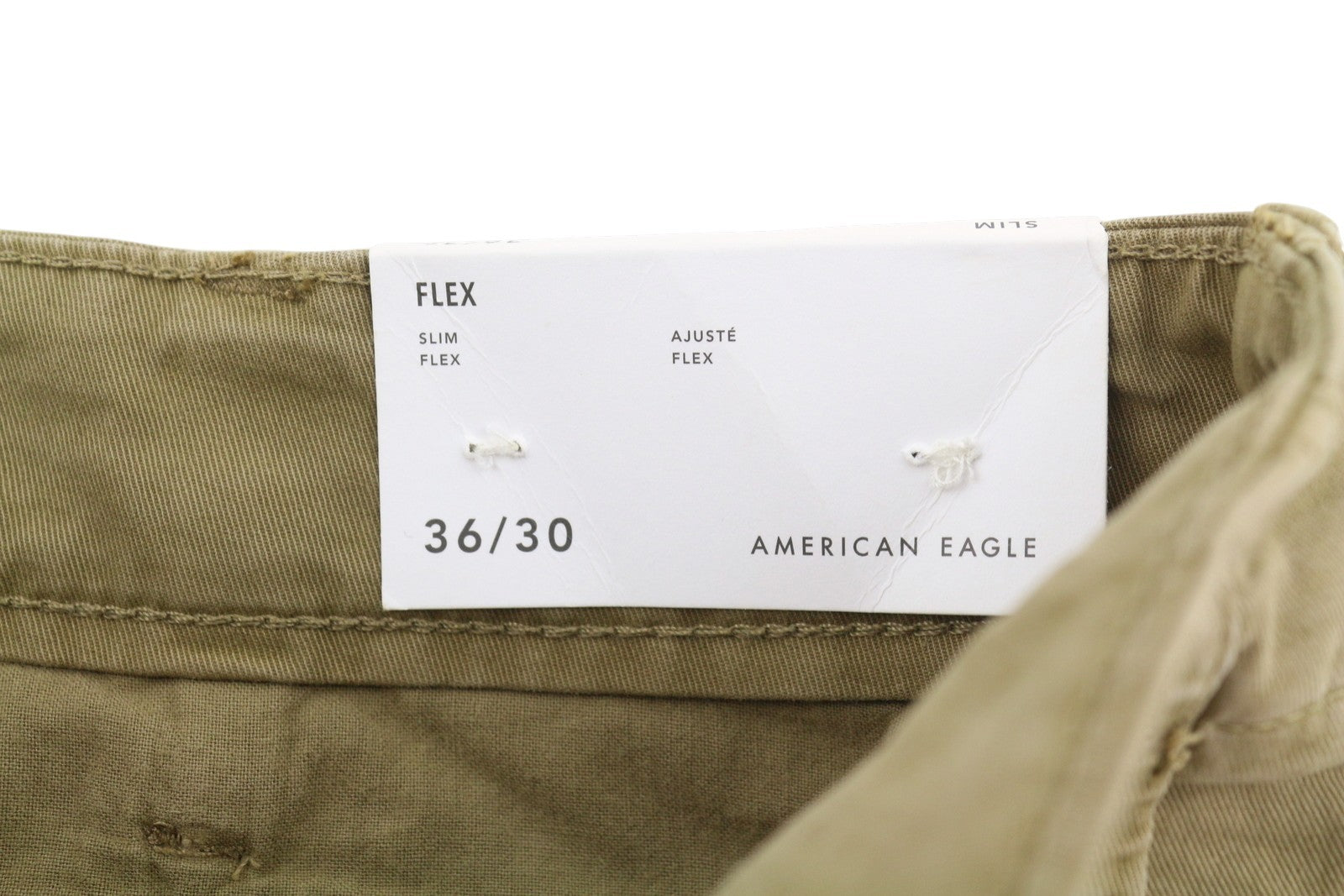 AMERICAN EAGLE OUTFITTERS Flex Slim Men's Trousers W36/L30 Brown Zip Cropped