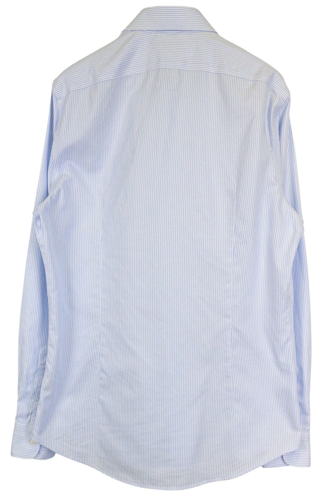 SUITSUPPLY Men Shirt 44L/17 1/2L Extra Slim Fit Striped Long Sleeve Cotton Blue