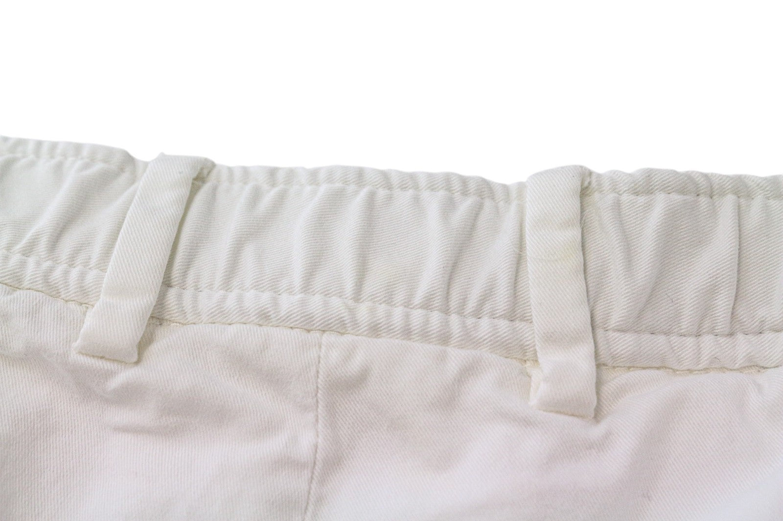 SUITSUPPLY Porto Men Shorts UK38R W37 White Cotton Stretch Summer Flat Front