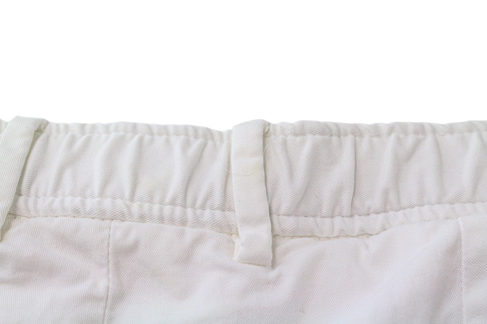 SUITSUPPLY Porto Men Shorts UK38R W37 White Cotton Stretch Summer Flat Front