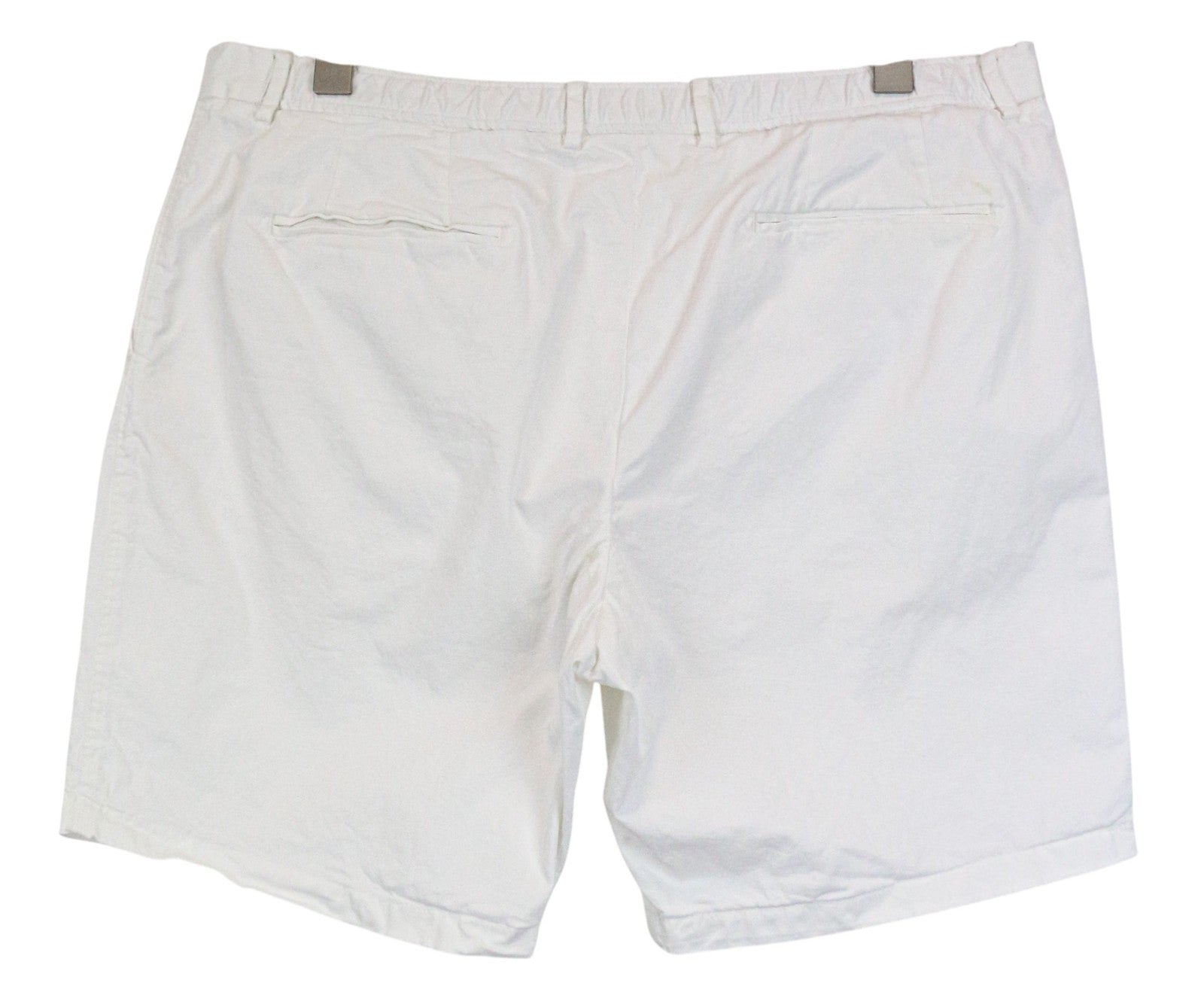 SUITSUPPLY Porto Men Shorts UK38R W37 White Cotton Stretch Summer Flat Front