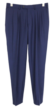 SUITSUPPLY Brescia Men Trousers UK36S Blue Pure Wool Pleated Classic Formal