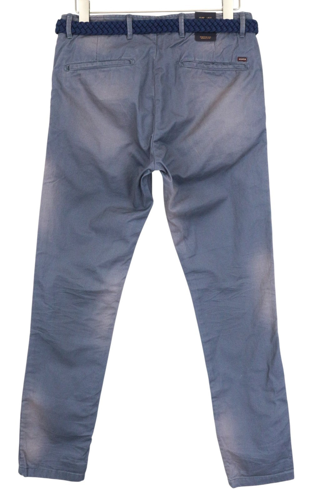 SCOTCH & SODA Warren Men Trousers W30/L32 Relaxed Slim Pure Cotton Blue Washed