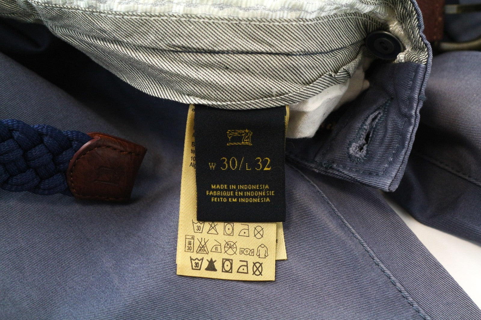 SCOTCH & SODA Warren Men Trousers W30/L32 Relaxed Slim Pure Cotton Blue Washed