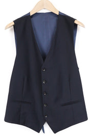 SUITSUPPLY Ferrara Men Waistcoat UK42R Dark Blue Pure Wool Single-Breasted Lined