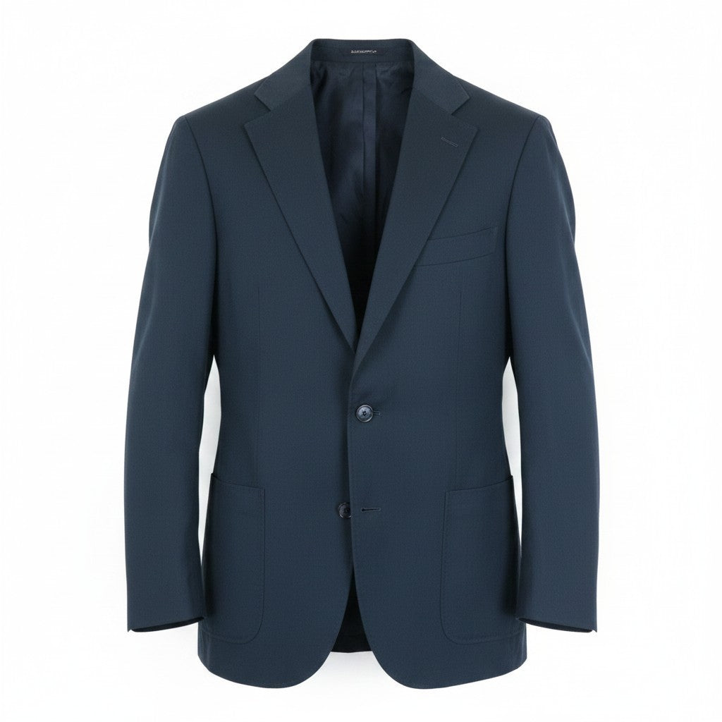 SUITSUPPLY La Spalla Men Blazer UK48L Blue Green Cotton Cashmere Unlined