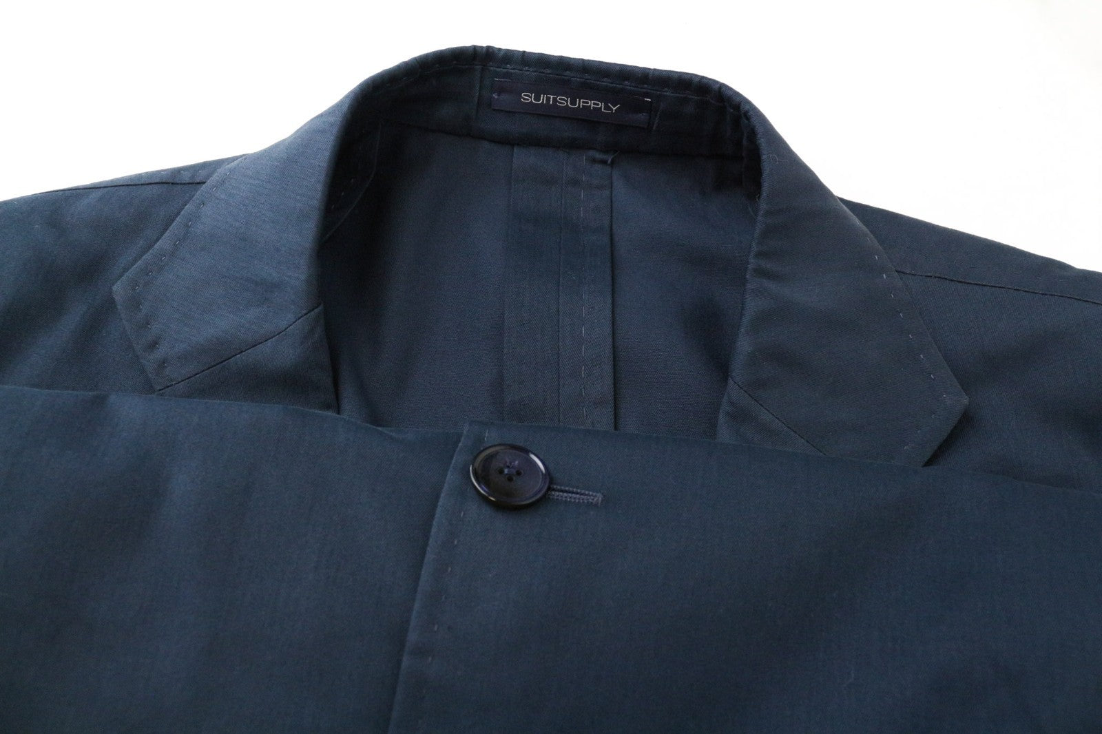 SUITSUPPLY La Spalla Men Blazer UK48L Blue Green Cotton Cashmere Unlined
