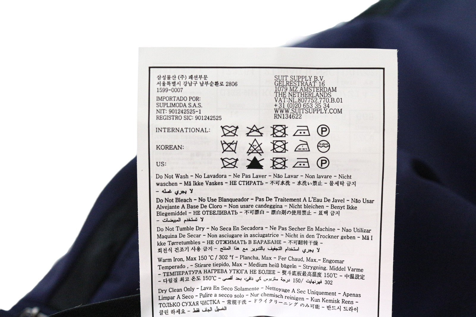 SUITSUPPLY U-Neck Men Suit UK40R Tux Trousers Waistcoat Pure Wool Blue 2 Piece