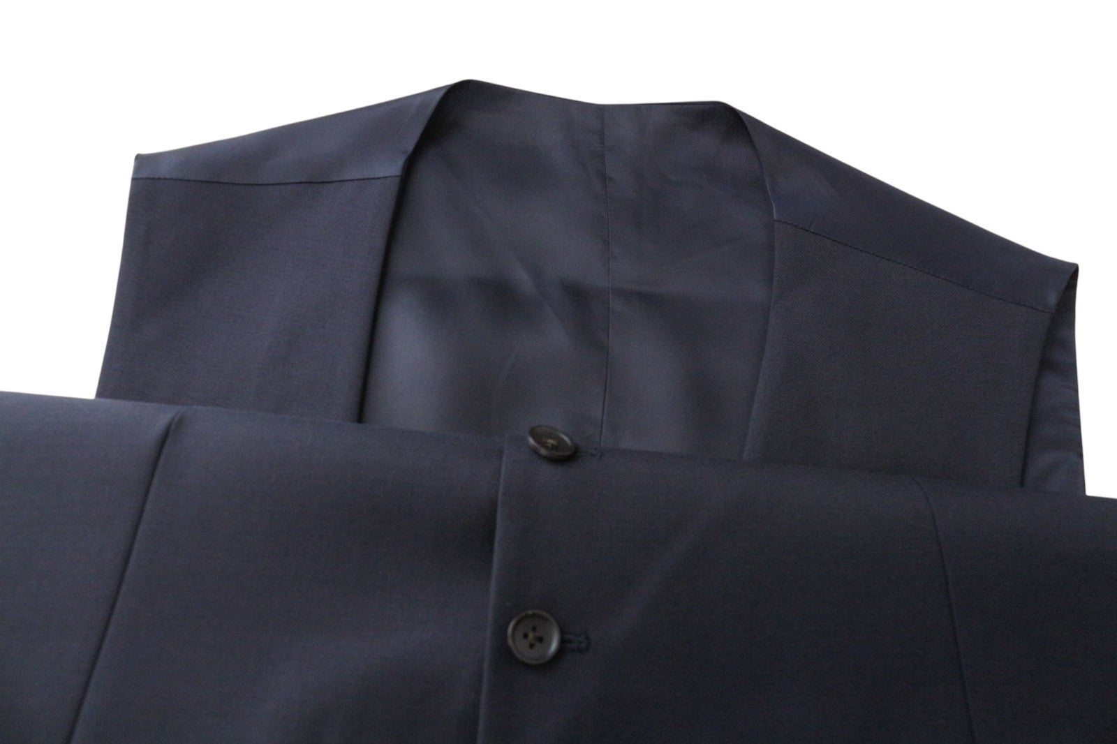 SUITSUPPLY Ferrara Men Suit UK40L Waistcoat Trousers Pure Wool Dark Blue 2 Piece