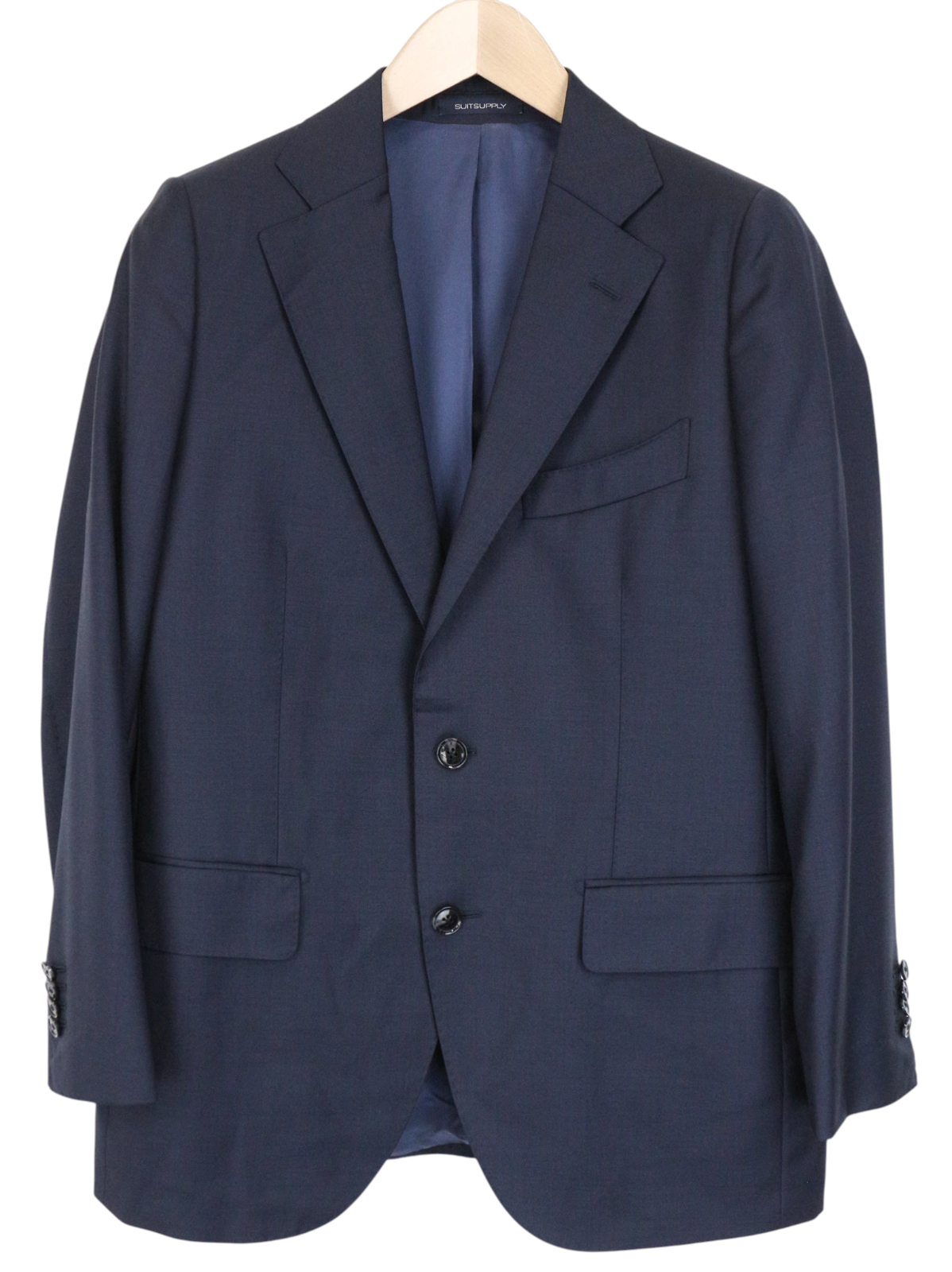 SUITSUPPLY La Spalla Men Suit UK38S Single-Breasted Pleated Wool Blue 2 Piece