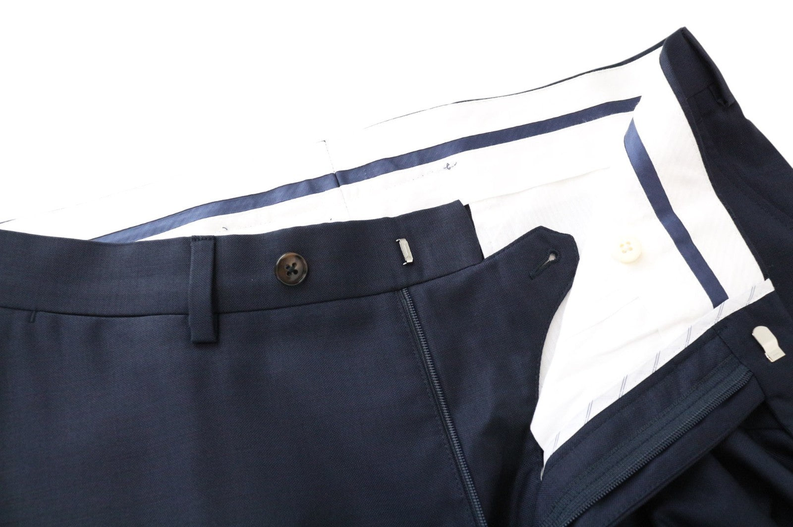 SUITSUPPLY La Spalla Men Suit UK38S Single-Breasted Pleated Wool Blue 2 Piece