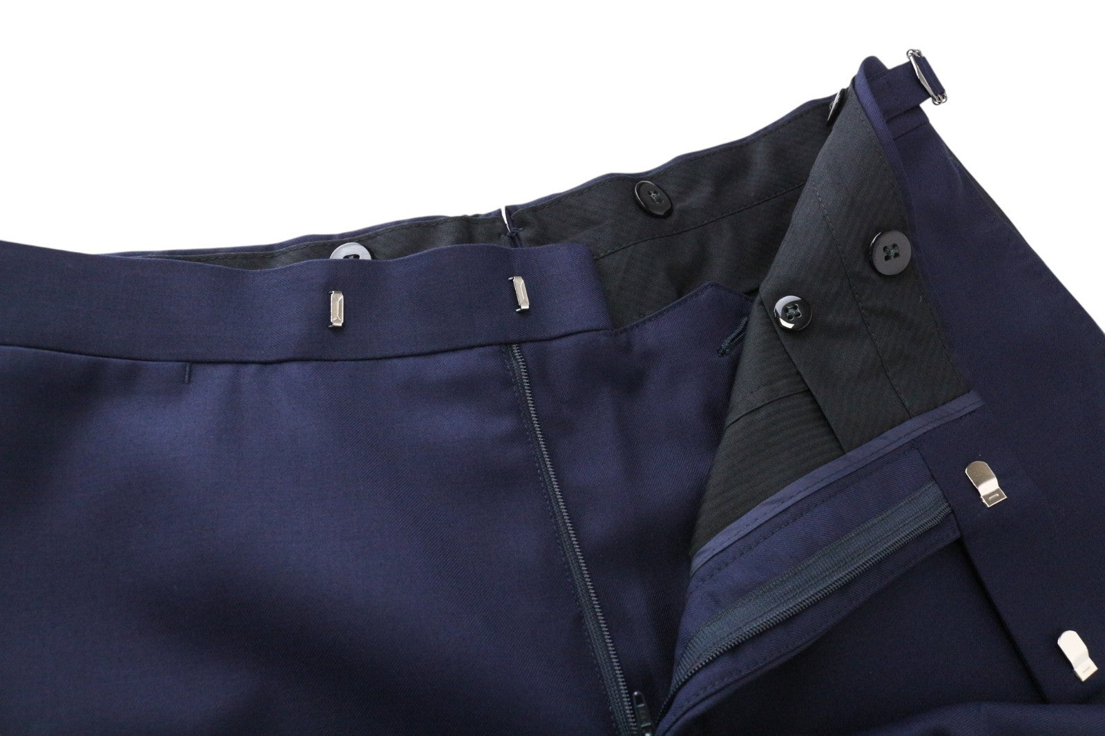 SUITSUPPLY U-neck Men Suit UK38R Trousers Waistcoat Formal Wool Blue 2 Piece