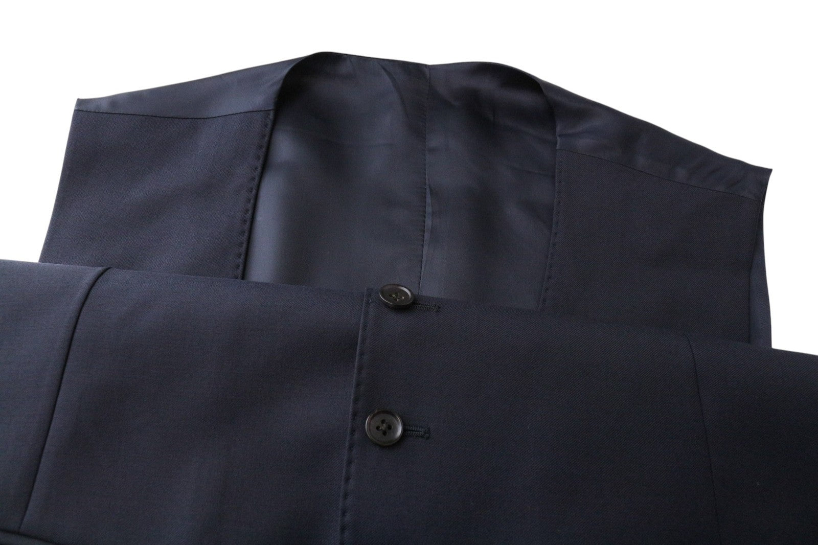 SUITSUPPLY Ferrara Men Suit UK42R Trousers Waistcoat Pleated Wool Blue 2 Piece